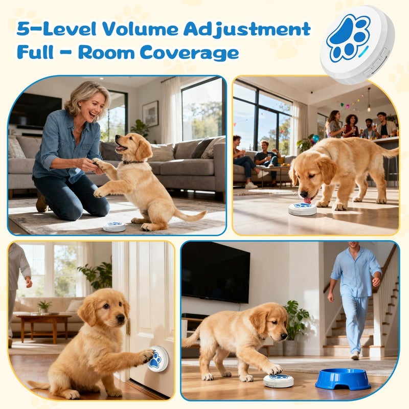 ChunHee Dog Door Bell - Bell for Dogs to Ring to Go Potty with 28 Ringtones & Adjustable Volume | Chew-Proof & 30-Second Setup Dog Door Bells for Potty Training| Teach Puppies to Signal Go Outside - Image 5